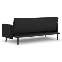 Thumbnail for Sarantino Tufted Faux Linen 3-Seater Sofa Bed with Armrests - Black