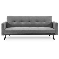 Thumbnail for Sarantino Tufted Faux Linen 3-Seater Sofa Bed with Armrests - Light Grey