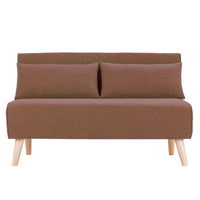 Thumbnail for Sarantino 2-Seater Adjustable Sofa Bed Lounge Faux Linen - Brown