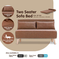 Thumbnail for Sarantino 2-Seater Adjustable Sofa Bed Lounge Faux Linen - Brown