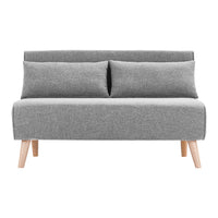 Thumbnail for Sarantino 2-Seater Adjustable Sofa Bed Lounge Faux Linen - Grey