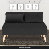 Thumbnail for Sarantino 2-Seater Adjustable Sofa Bed Lounge Faux Velvet - Black