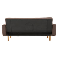 Thumbnail for Sarantino 3-Seater Fabric Sofa Bed Futon - Brown