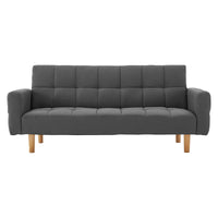 Thumbnail for Sarantino 3-Seater Fabric Sofa Bed Futon - Dark Grey