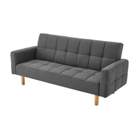 Thumbnail for Sarantino 3-Seater Fabric Sofa Bed Futon - Dark Grey