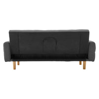 Thumbnail for Sarantino 3-Seater Fabric Sofa Bed Futon - Dark Grey