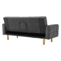 Thumbnail for Sarantino 3-Seater Fabric Sofa Bed Futon - Dark Grey