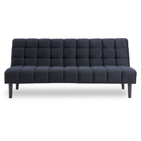 Thumbnail for Sarantino Faux Suede Fabric Sofa Bed Furniture Lounge Seat Black