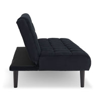 Thumbnail for Sarantino Faux Suede Fabric Sofa Bed Furniture Lounge Seat Black