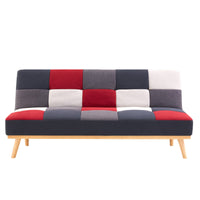 Thumbnail for Sarantino 3 Seater Modular Linen Fabric Wood Sofa Bed Couch - Multi-colour