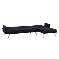 Thumbnail for Sarantino  Mia 3-Seater Sofa Bed with Chaise & 3 Pillows - Black