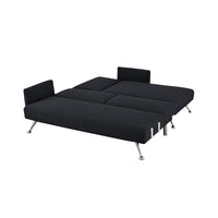 Thumbnail for Sarantino  Mia 3-Seater Sofa Bed with Chaise & 3 Pillows - Black