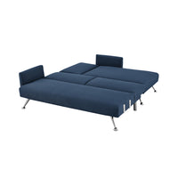 Thumbnail for Sarantino Mia 3-Seater Sofa Bed with Chaise & 3 Pillows - Blue