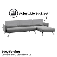 Thumbnail for Sarantino Mia 3-Seater Corner Sofa Bed Chaise and Pillows Dark Grey