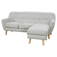 Thumbnail for Sarantino Linen Corner Wooden Sofa Lounge L-shaped with Left Chaise Light Grey