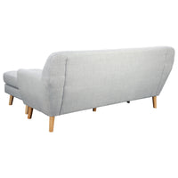 Thumbnail for Sarantino Linen Corner Wooden Sofa Lounge L-shaped with Left Chaise Light Grey