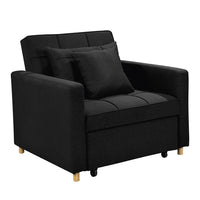 Thumbnail for Sarantino Suri 3-in-1 Convertible Lounge Chair Bed - Black