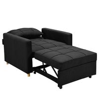 Thumbnail for Sarantino Suri 3-in-1 Convertible Lounge Chair Bed - Black