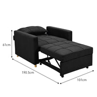 Thumbnail for Sarantino Suri 3-in-1 Convertible Lounge Chair Bed - Black