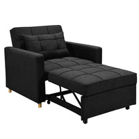 Thumbnail for Sarantino Suri 3-in-1 Convertible Lounge Chair Bed - Black