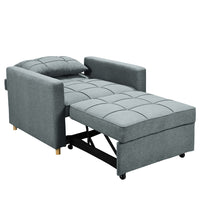 Thumbnail for Sarantino Suri 3-in-1 Convertible Sofa Chair Bed -  Airforce Blue