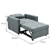 Thumbnail for Sarantino Suri 3-in-1 Convertible Sofa Chair Bed -  Airforce Blue