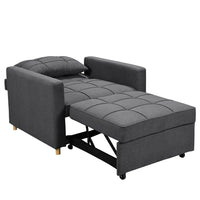 Thumbnail for Sarantino Suri 3-in-1 Convertible Lounge Chair Bed - Dark Grey