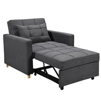 Thumbnail for Sarantino Suri 3-in-1 Convertible Lounge Chair Bed - Dark Grey