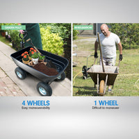 Thumbnail for Kartrite Garden Dump Cart Dumper Wagon Carrier Wheel Barrow  125L