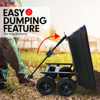 Thumbnail for Kartrite Garden Dump Cart Dumper Wagon Carrier Wheel Barrow  125L