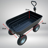 Thumbnail for Kartrite Garden Dump Cart Dumper Wagon Carrier Wheel Barrow  125L