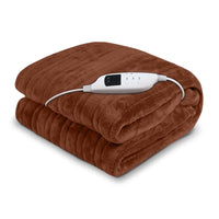 Thumbnail for Laura Hill Heated Electric Blanket Throw Rug Coral Warm Fleece Brown