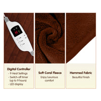 Thumbnail for Laura Hill Heated Electric Blanket Throw Rug Coral Warm Fleece Brown