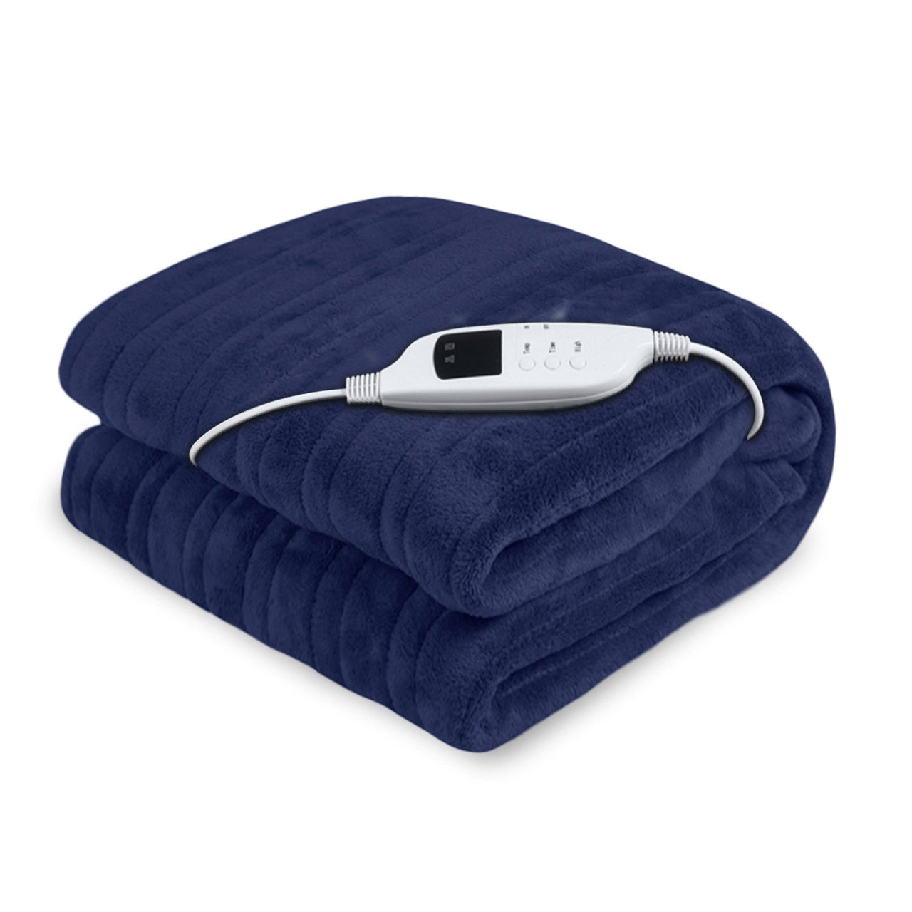 Laura Hill Heated Electric Blanket Coral Warm Fleece Winter Blue