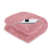 Thumbnail for Laura Hill Heated Electric Blanket Throw Rug Coral Warm Fleece Pink