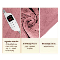 Thumbnail for Laura Hill Heated Electric Blanket Throw Rug Coral Warm Fleece Pink