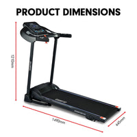 Thumbnail for Powertrain MX1 Foldable Home Treadmill for Cardio Jogging Fitness