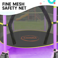 Thumbnail for Kahuna 4.5ft Trampoline Round Free Safety Net Spring Pad Cover Mat Outdoor Yellow Purple