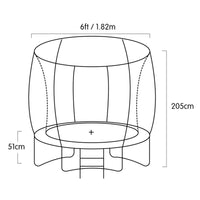 Thumbnail for Kahuna Classic 6ft Outdoor Round Orange Trampoline Safety Enclosure