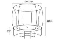 Thumbnail for Kahuna 6ft Trampoline Round Free Pad Cover Spring Mat Net Safety Net Enclosure Rainbow