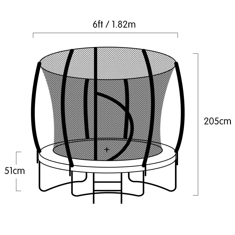 Kahuna Classic 6ft Trampoline Free Ladder Spring Mat Net Safety Pad Cover Round Enclosure Basketball Set - Rainbow