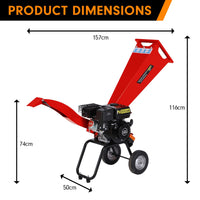 Thumbnail for Ducar 7hp Wood Chipper Shredder Mulcher Grinder Petrol Red