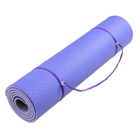 Thumbnail for Powertrain Eco-friendly Dual Layer 8mm Yoga Mat | Light Purple | Non-slip Surface And Carry Strap For Ultimate Comfort And Portability