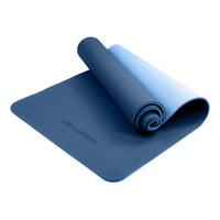 Thumbnail for Powertrain Eco-friendly Dual Layer 8mm Yoga Mat | Dark Blue | Non-slip Surface And Carry Strap For Ultimate Comfort And Portability