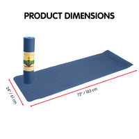 Thumbnail for Powertrain Eco-friendly Dual Layer 8mm Yoga Mat | Dark Blue | Non-slip Surface And Carry Strap For Ultimate Comfort And Portability