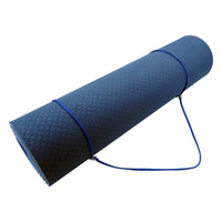 Thumbnail for Powertrain Eco-friendly Dual Layer 8mm Yoga Mat | Dark Blue | Non-slip Surface And Carry Strap For Ultimate Comfort And Portability