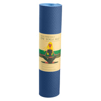 Thumbnail for Powertrain Eco-friendly Dual Layer 8mm Yoga Mat | Dark Blue | Non-slip Surface And Carry Strap For Ultimate Comfort And Portability