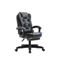 Thumbnail for 8 Point Massage Chair Executive Office Computer Seat Footrest Recliner Pu Leather Beige