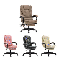 Thumbnail for 8 Point Massage Chair Executive Office Computer Seat Footrest Recliner Pu Leather Beige