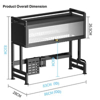 Thumbnail for 85cm Double Tier Enclosed Dish Drying Rack Holder Drain caddy Kitchen Drainer Storage Over Sink Organiser Storage